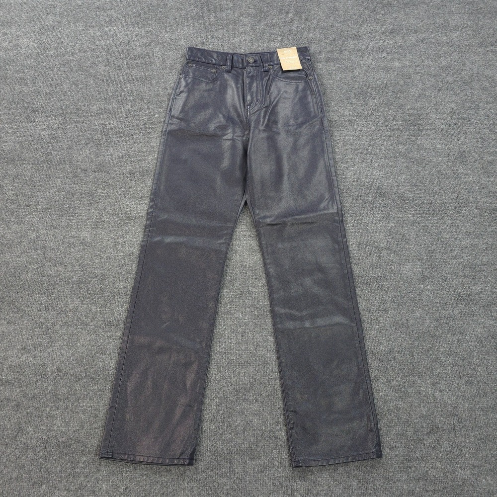 Madewell Jeans Womens 25 Midnight Blue Foil 90s Straight High Rise Casual Preppy